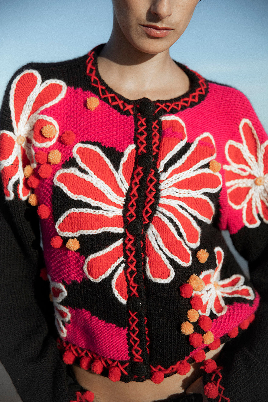 Guadalupe Knitted Cardigan | Black
