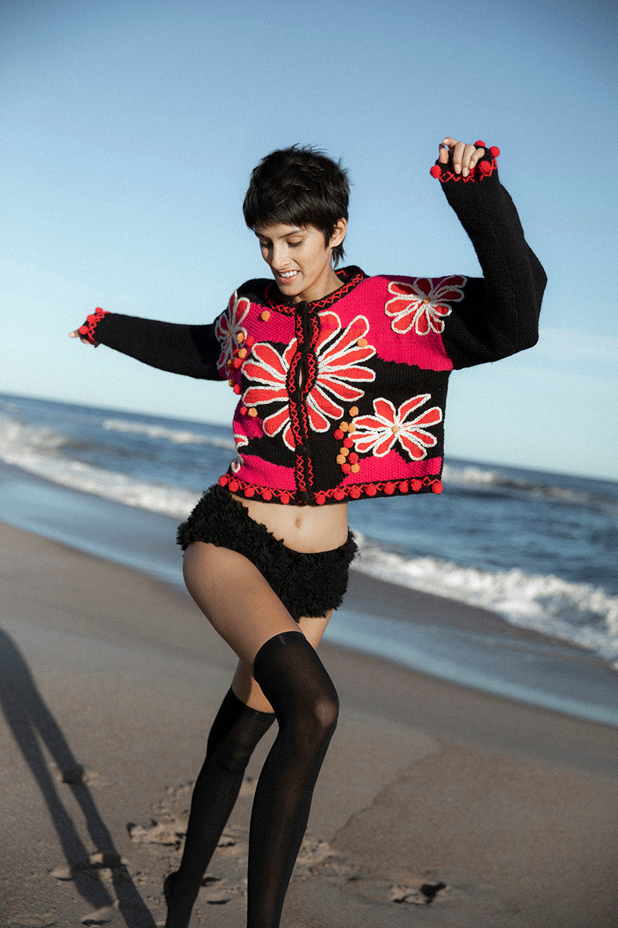 Guadalupe Knitted Cardigan | Black