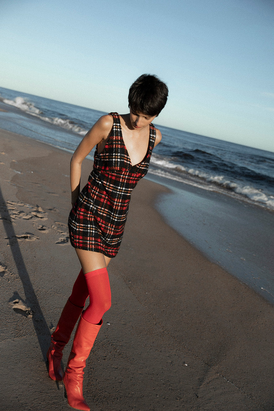 Marion Plaid Mini Dress | Red Plaid