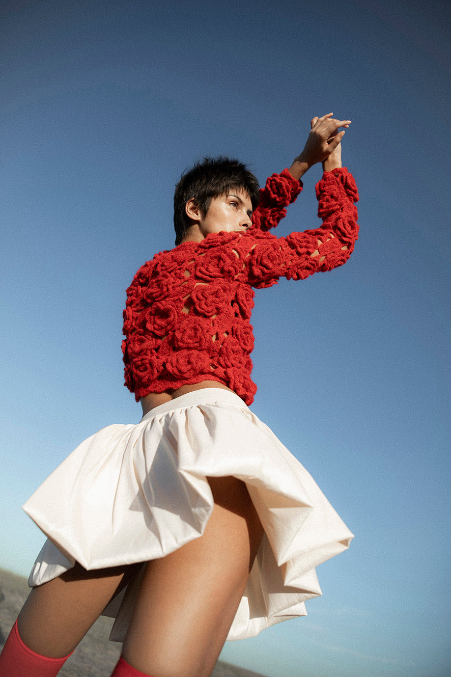 Noa Taffeta Mini Skirt | Ivory