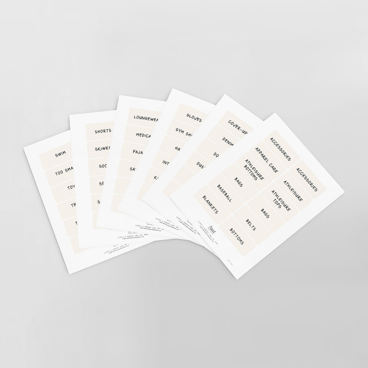 Closets & Mudroom Label Set | Bone