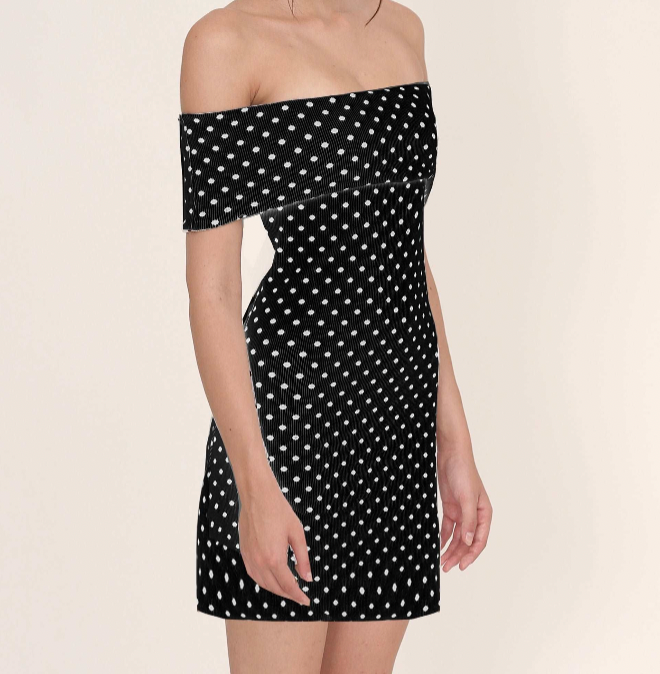 Rosalia Mini Dress | Black Polka