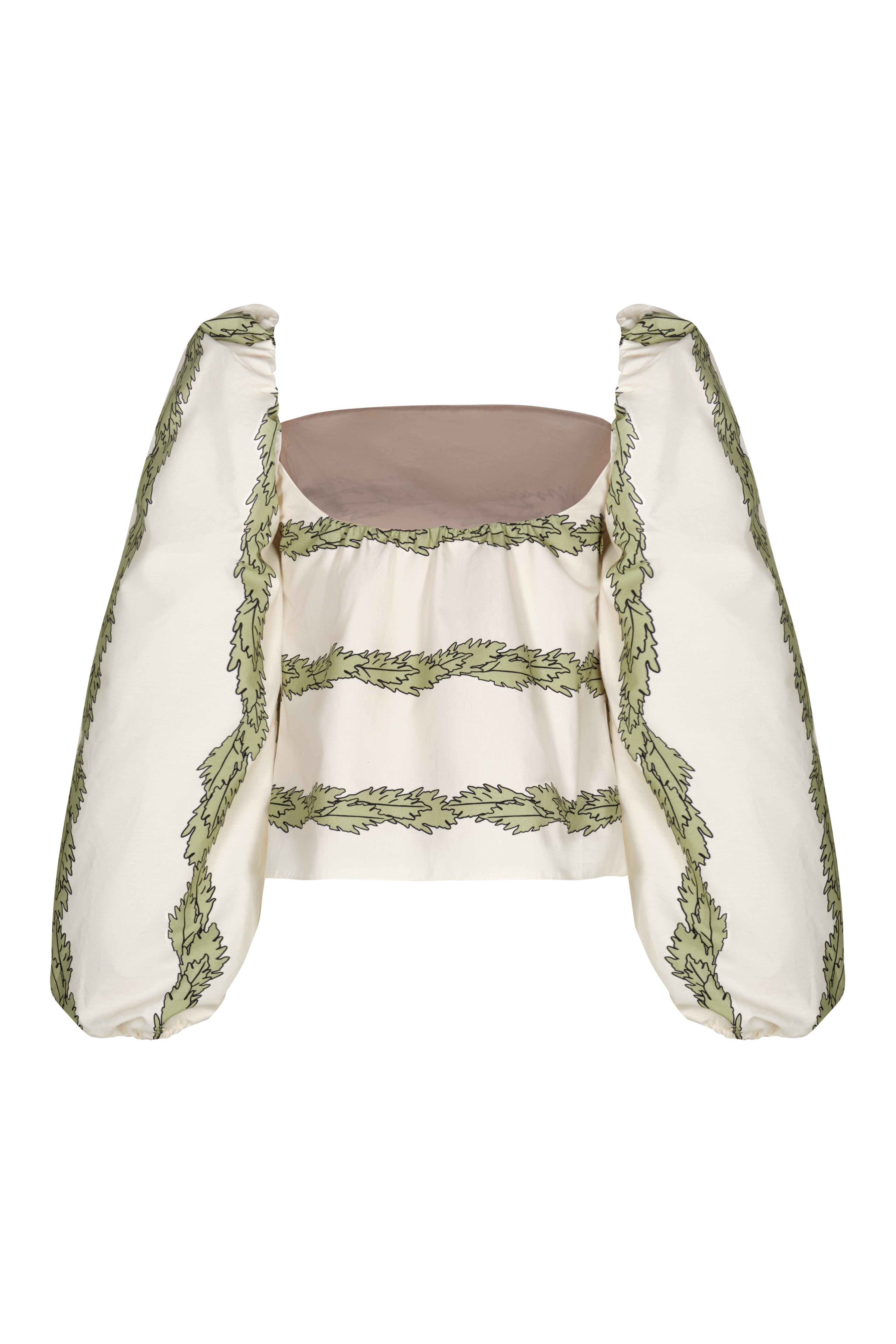Celia Cotton Blouse / Ivory Striped Helechos