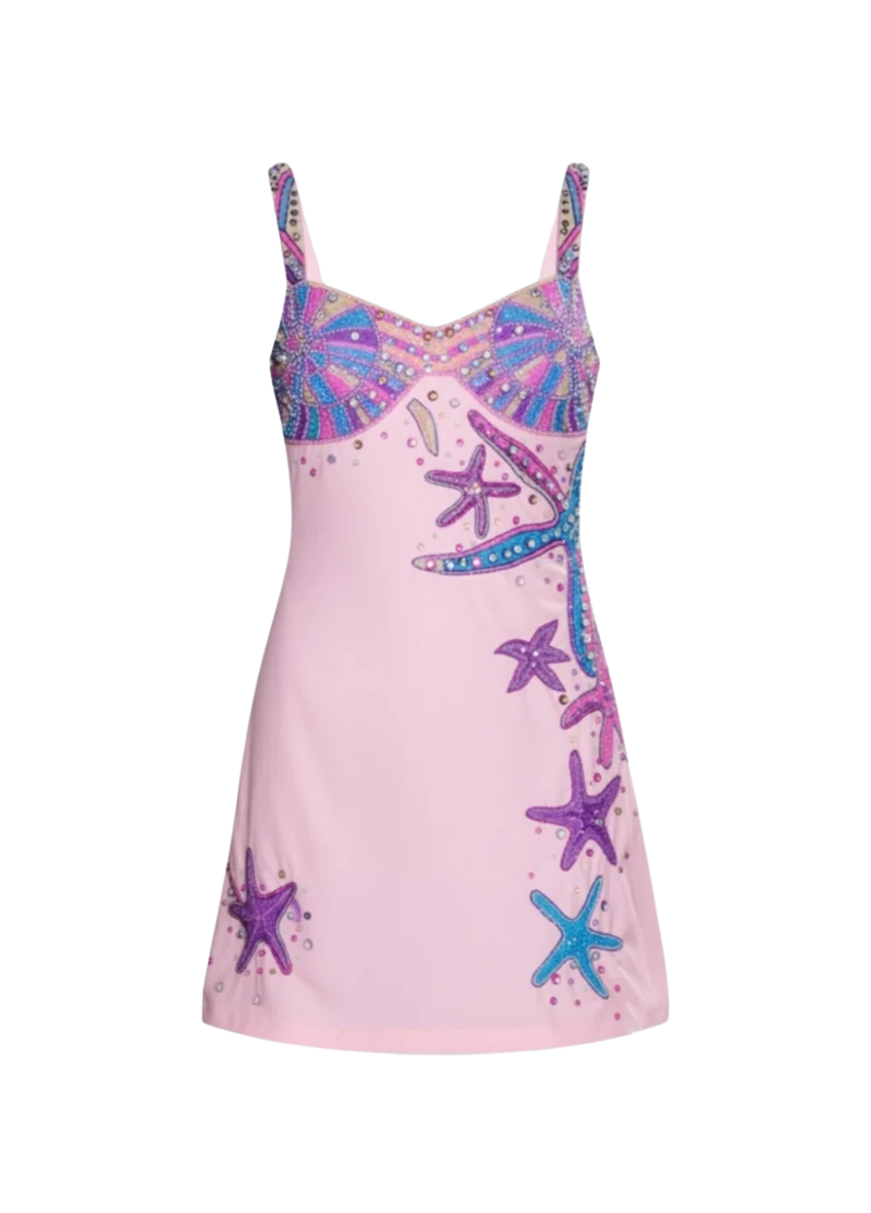 Crescent Shell Mini Dress | Pink