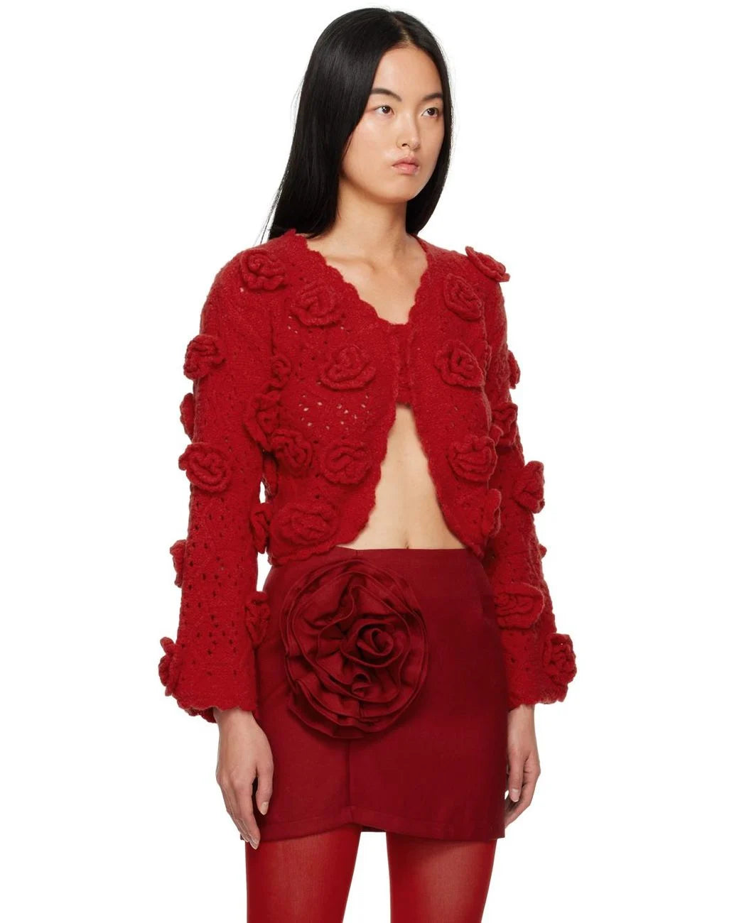 Samara Alpaca Blend Crochet Top | Red