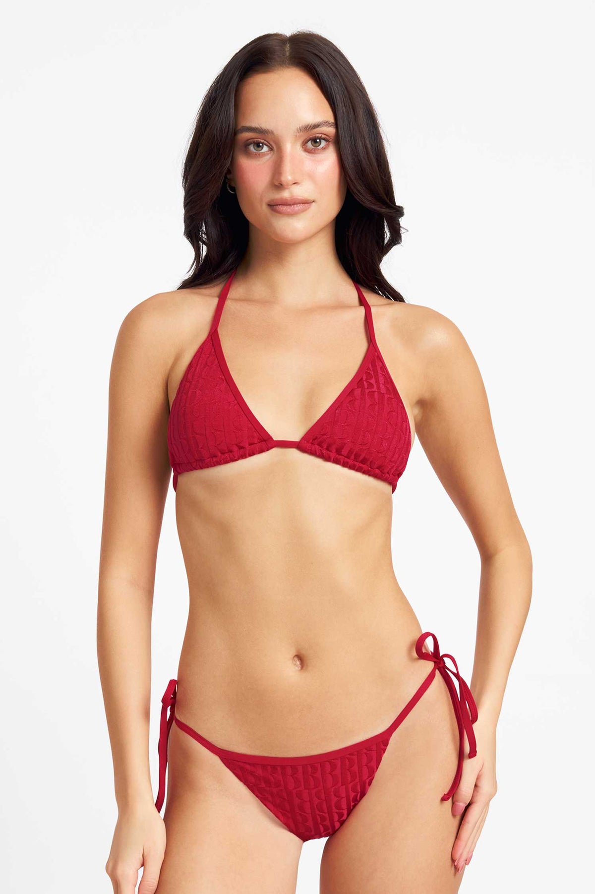 Nikki Triangle Top / Tomato Jacquard FINAL SALE