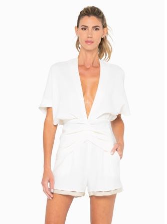 Ash Top - White Stretch Linen