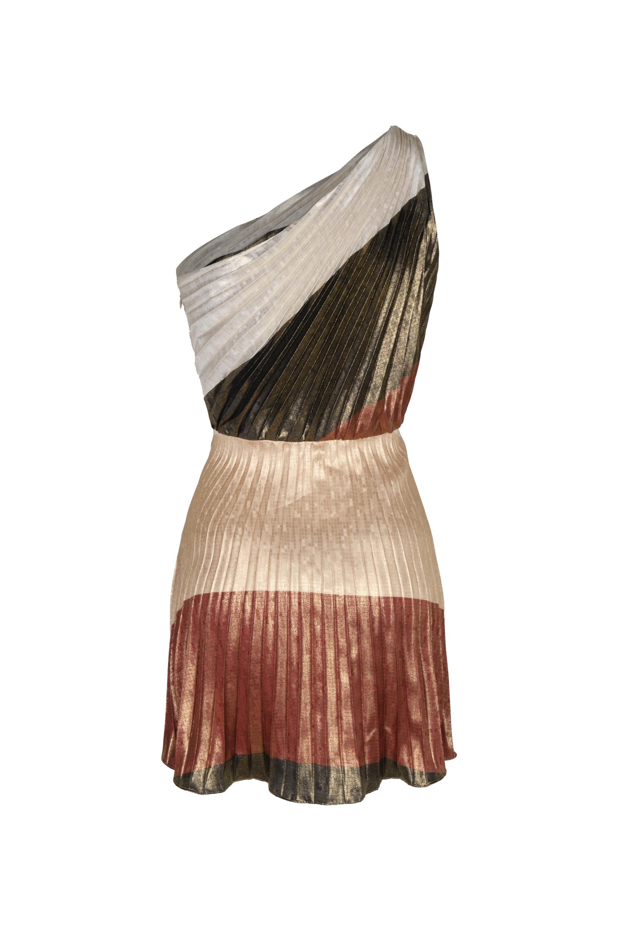 Amaral Silk Jacquard Mini Dress / Terra Stripes