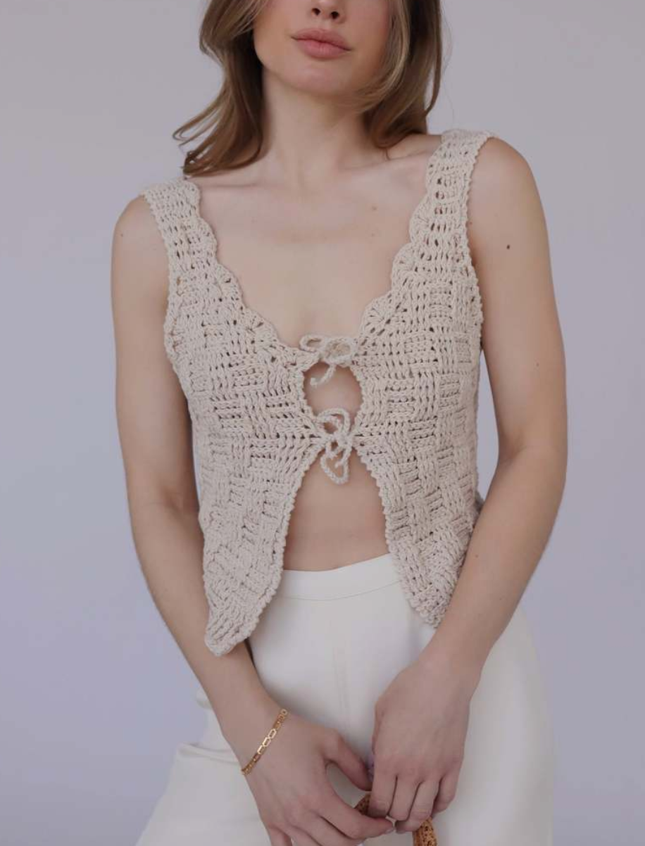 Angela Crochet Top | Ivory