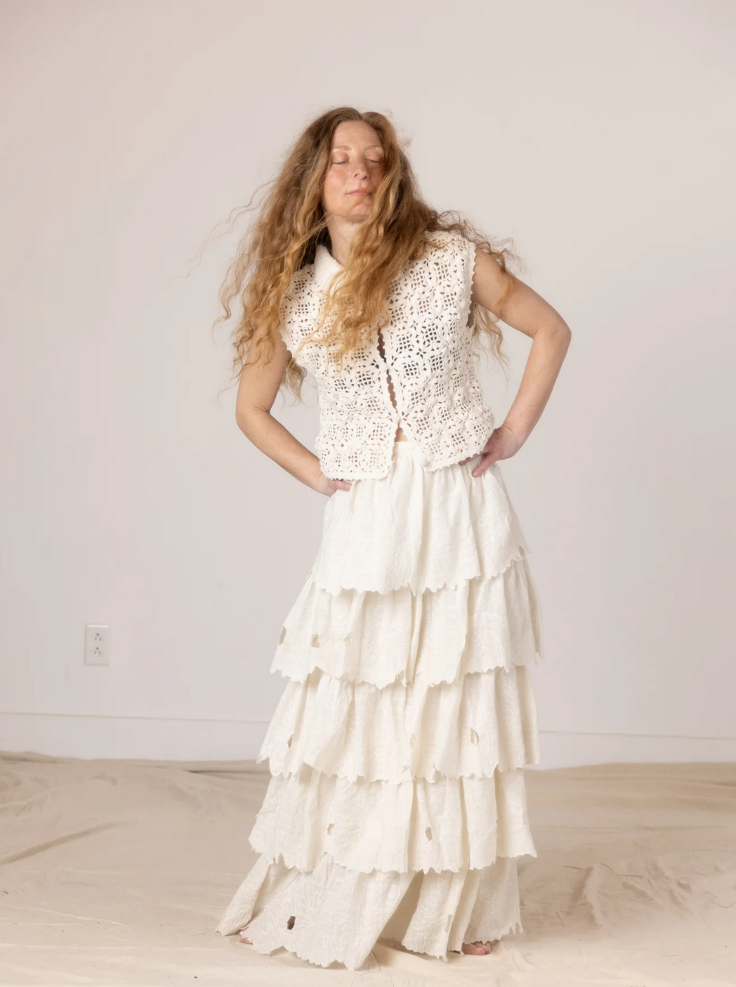 Ares Embroidered Skirt | Ivory