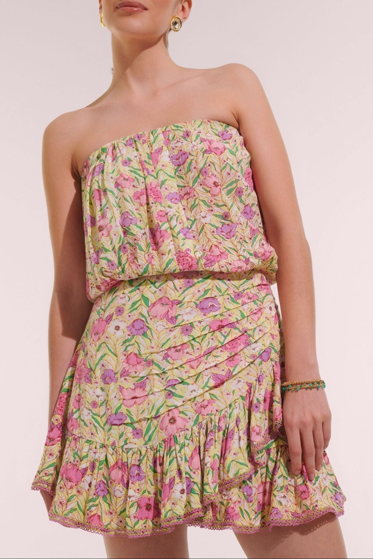 Bandeau Dress Ambra - Green Petunia - Poupette St Barth