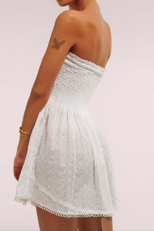 Bandeau Dress Claire - Optic White - Poupette St Barth