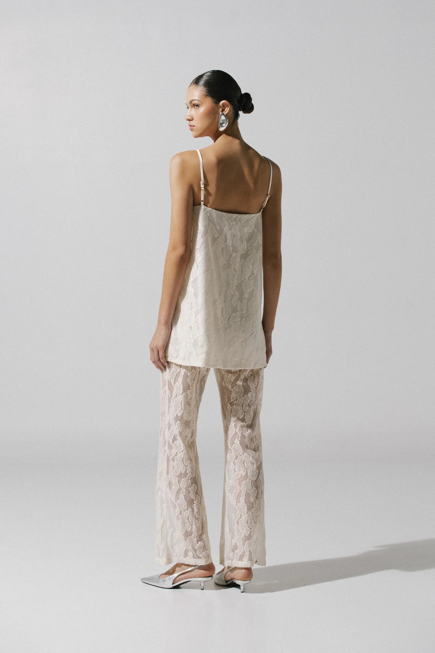 Porto Top by Baobab, side view with Thin straps and Lace texture.