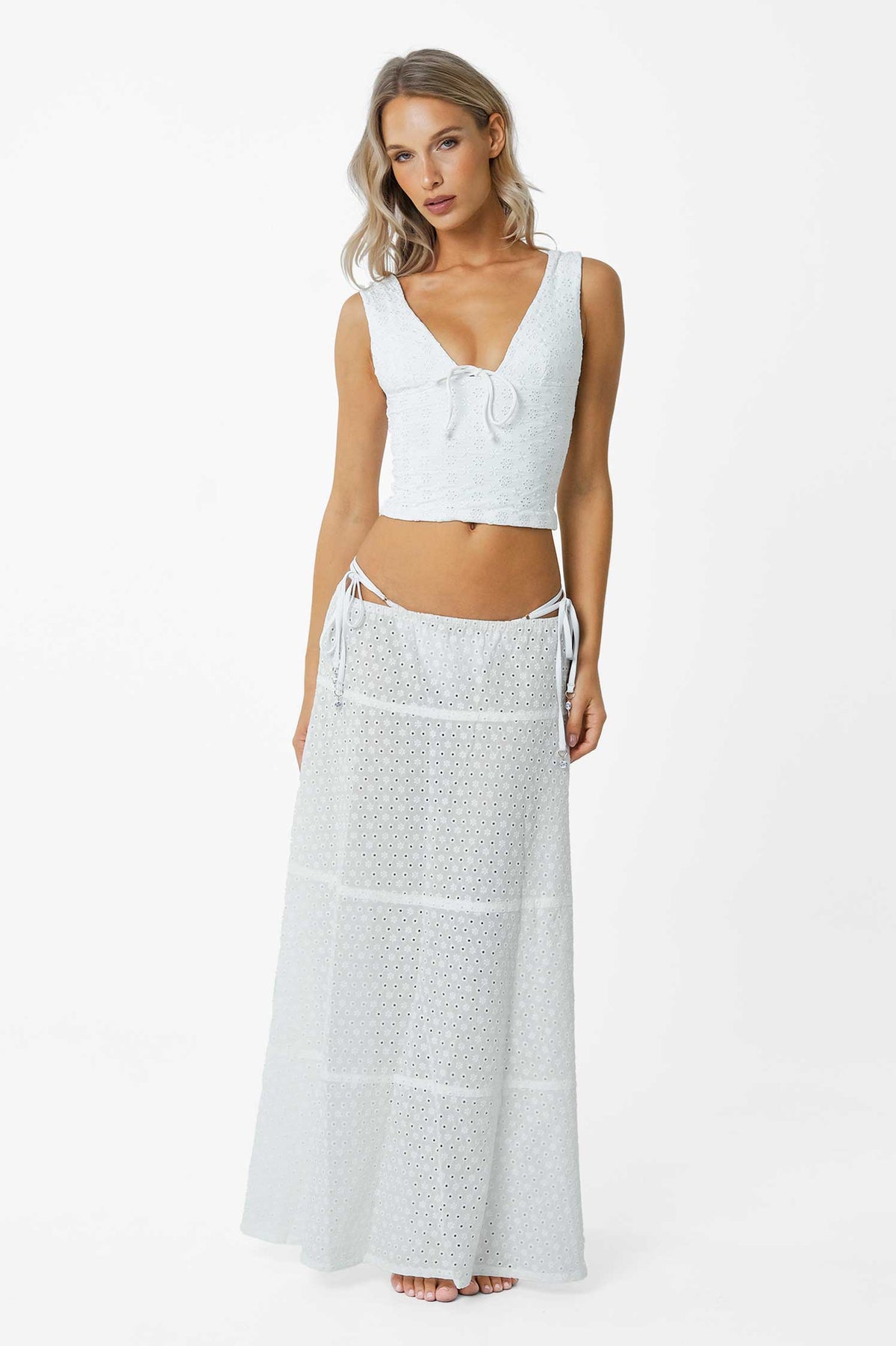Donna Maxi Skirt / White Eyelet FINAL SALE