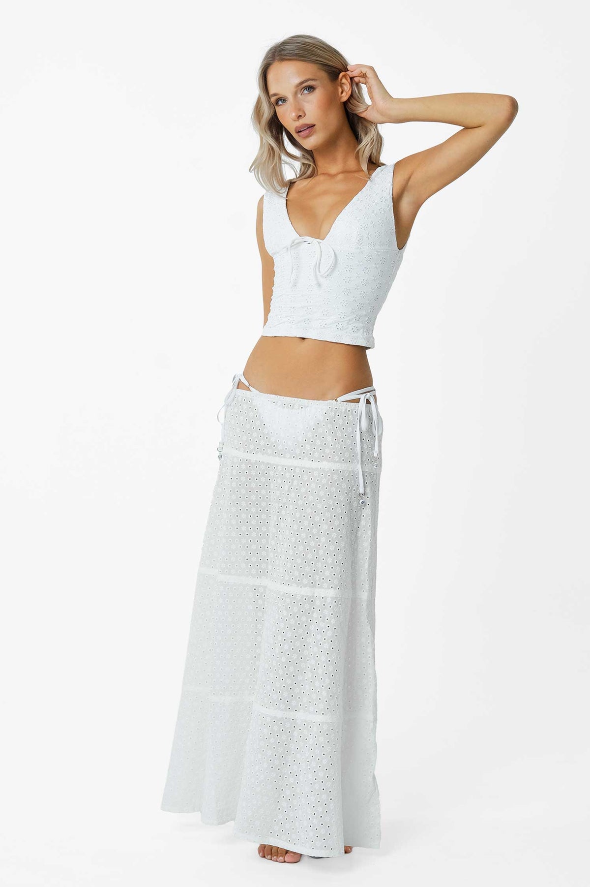 Donna Maxi Skirt / White Eyelet FINAL SALE