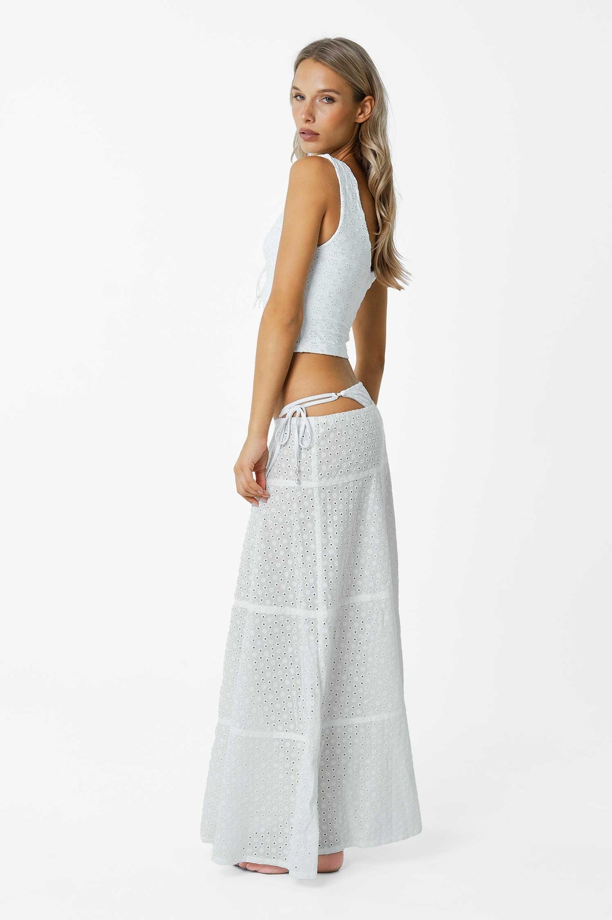 Donna Maxi Skirt / White Eyelet FINAL SALE