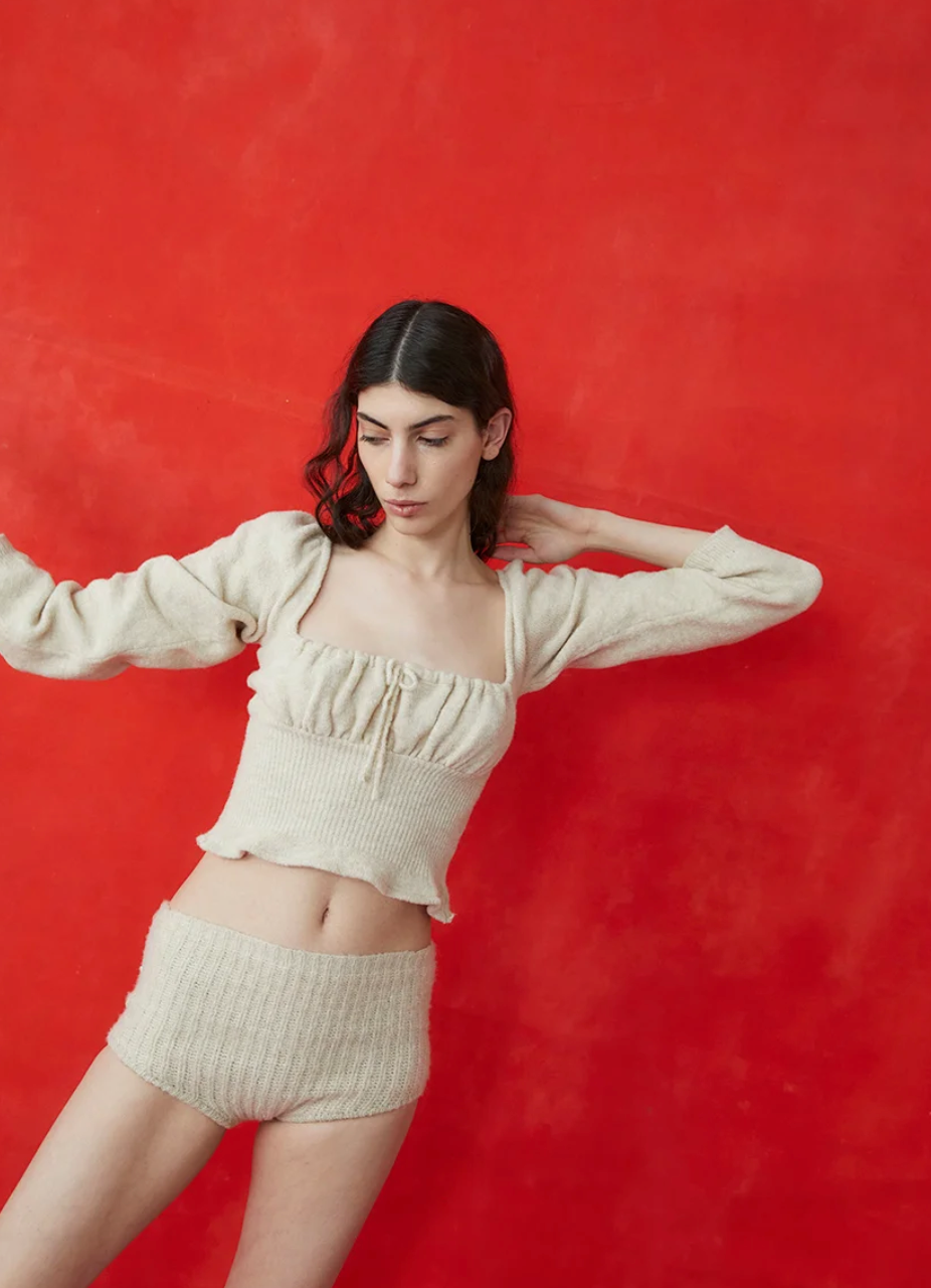 Bella Alpaca Blend Top | Cream
