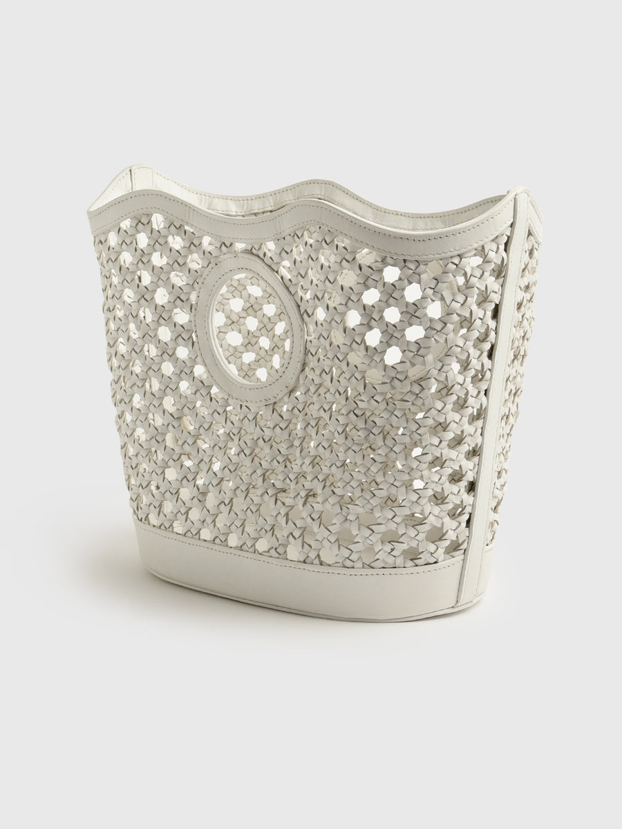 Moa Leather Tote | White