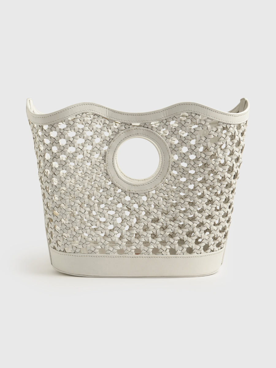 Moa Leather Tote | White
