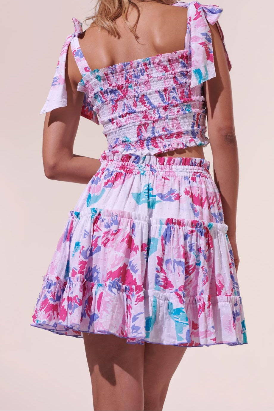 Mini Skirt Clara - Pink Macro Peony - Poupette St Barth