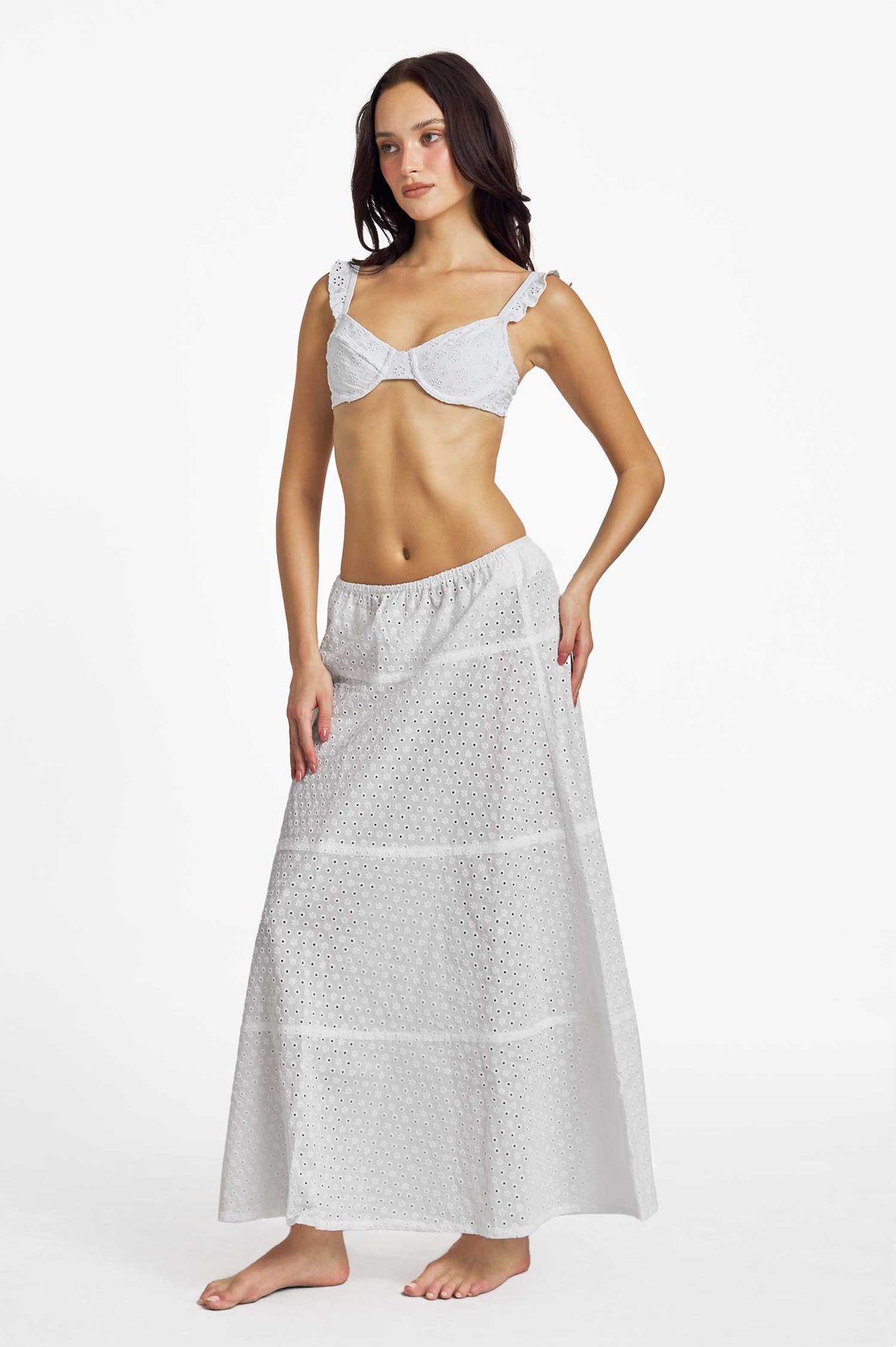 Donna Maxi Skirt / White Eyelet FINAL SALE