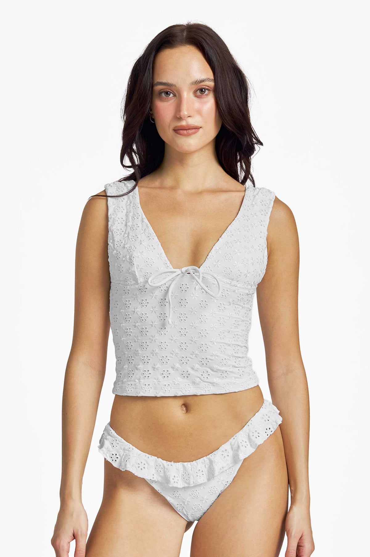 Makayla Frilled Cheeky Bottoms / White Eyelet FINAL SALE