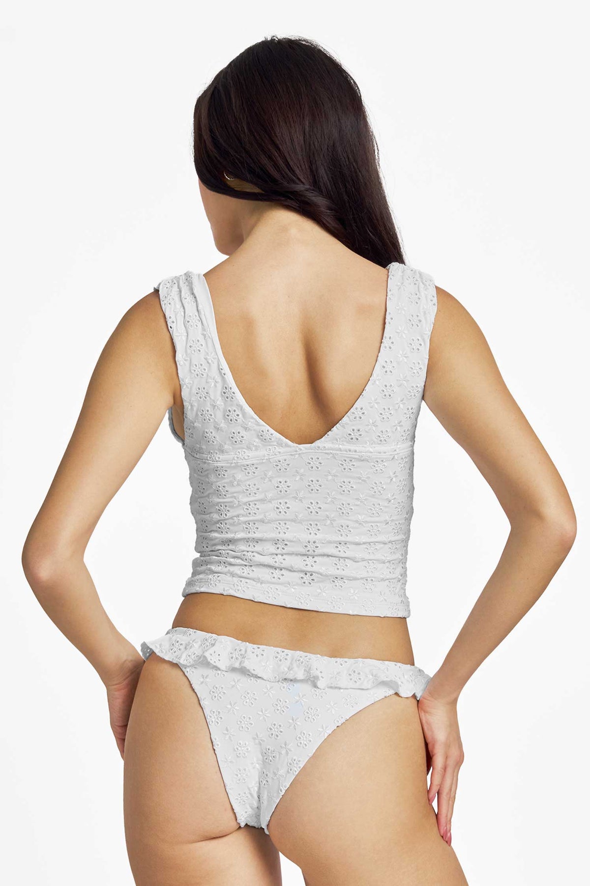 Makayla Frilled Cheeky Bottoms / White Eyelet FINAL SALE