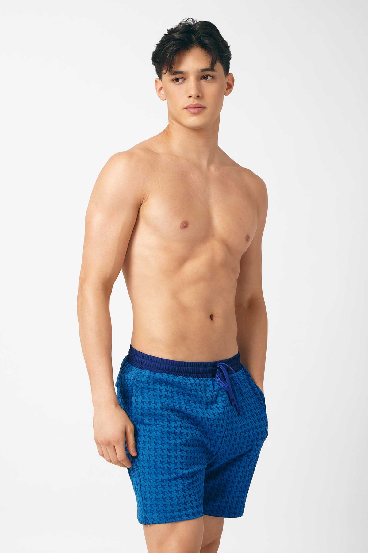 Men's Swim Shorts / Blue Soda Houndstooth FINAL SALE