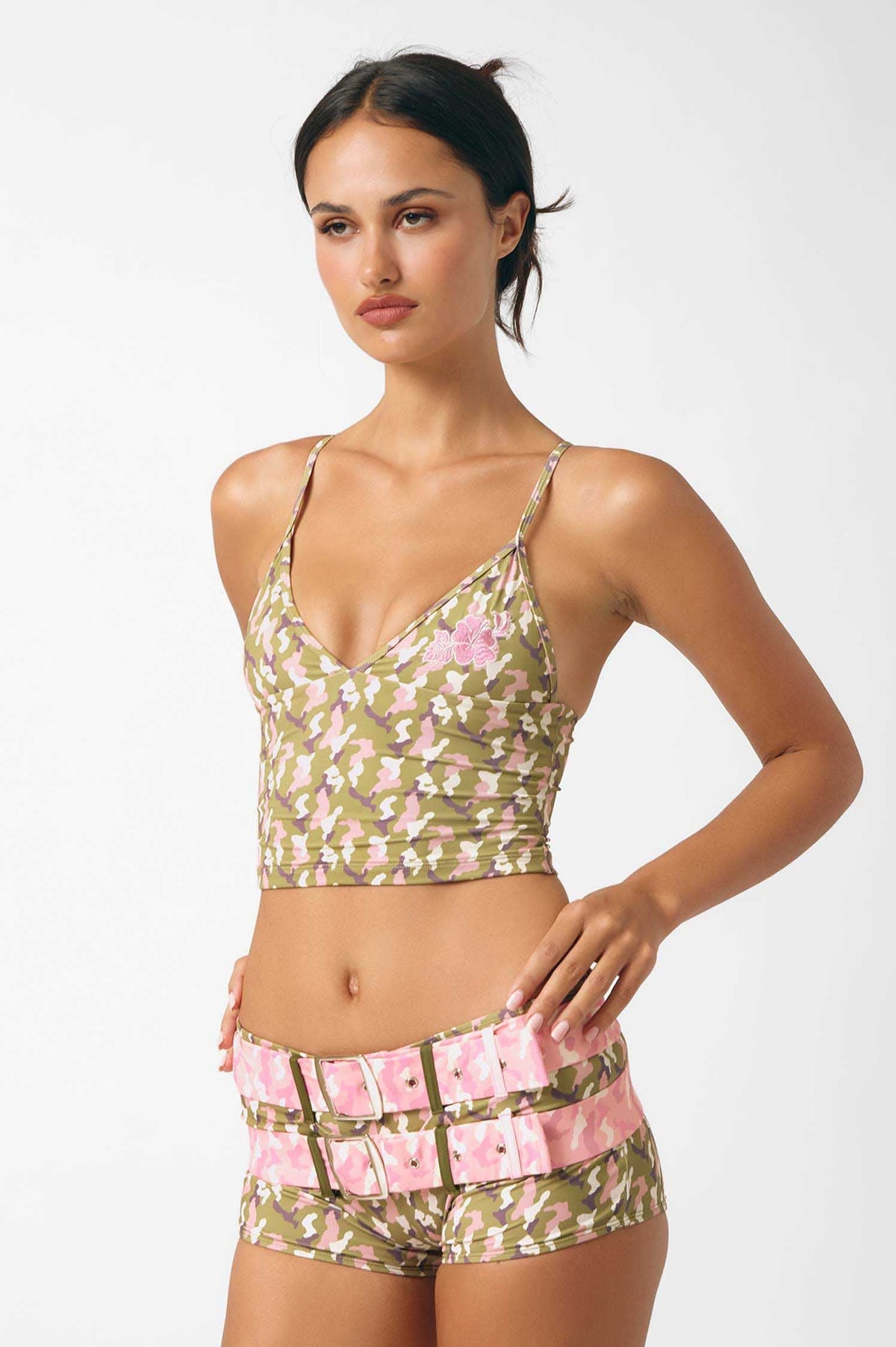 Cameron® Double-Belted Swim Shorts / Bunny Boo FINAL SALE
