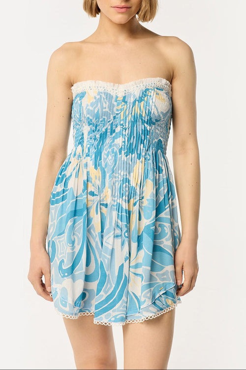 Bandeau Dress Claire - Blue Fantasia - Poupette St Barth