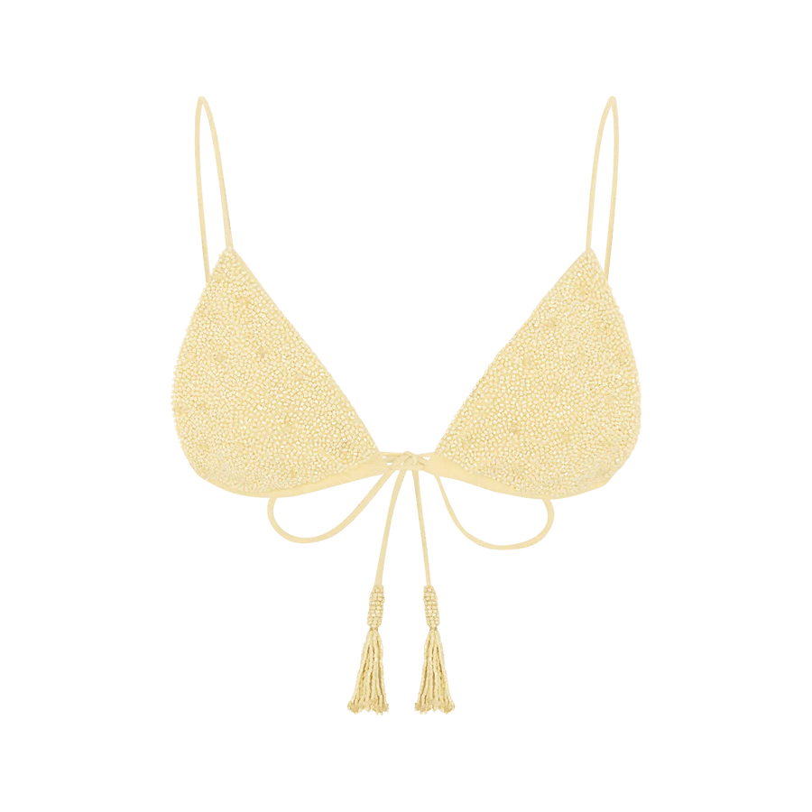 Nixie Triangle Shape Bikini Top Yellow