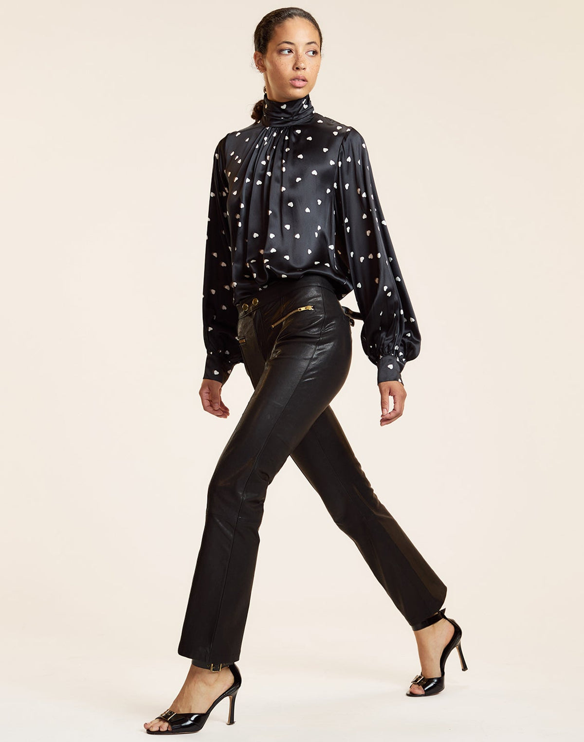 HIGH NECK SILK BLOUSE