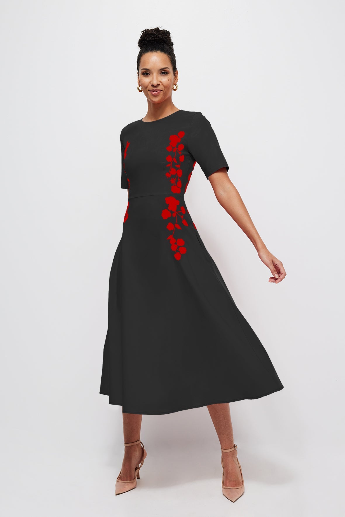 Amaka | Black And Red Embroidery