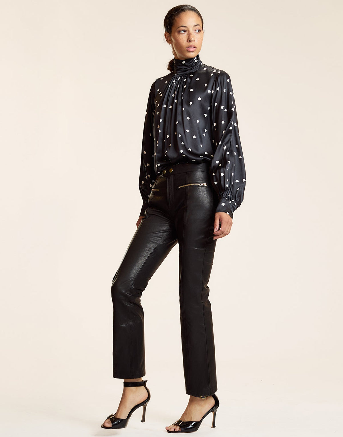 HIGH NECK SILK BLOUSE