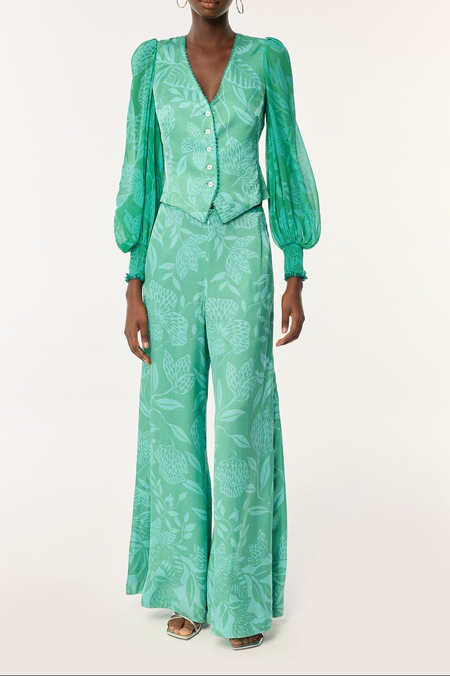 Blouse Camelia - Mint Macro Stelis - Poupette St Barth