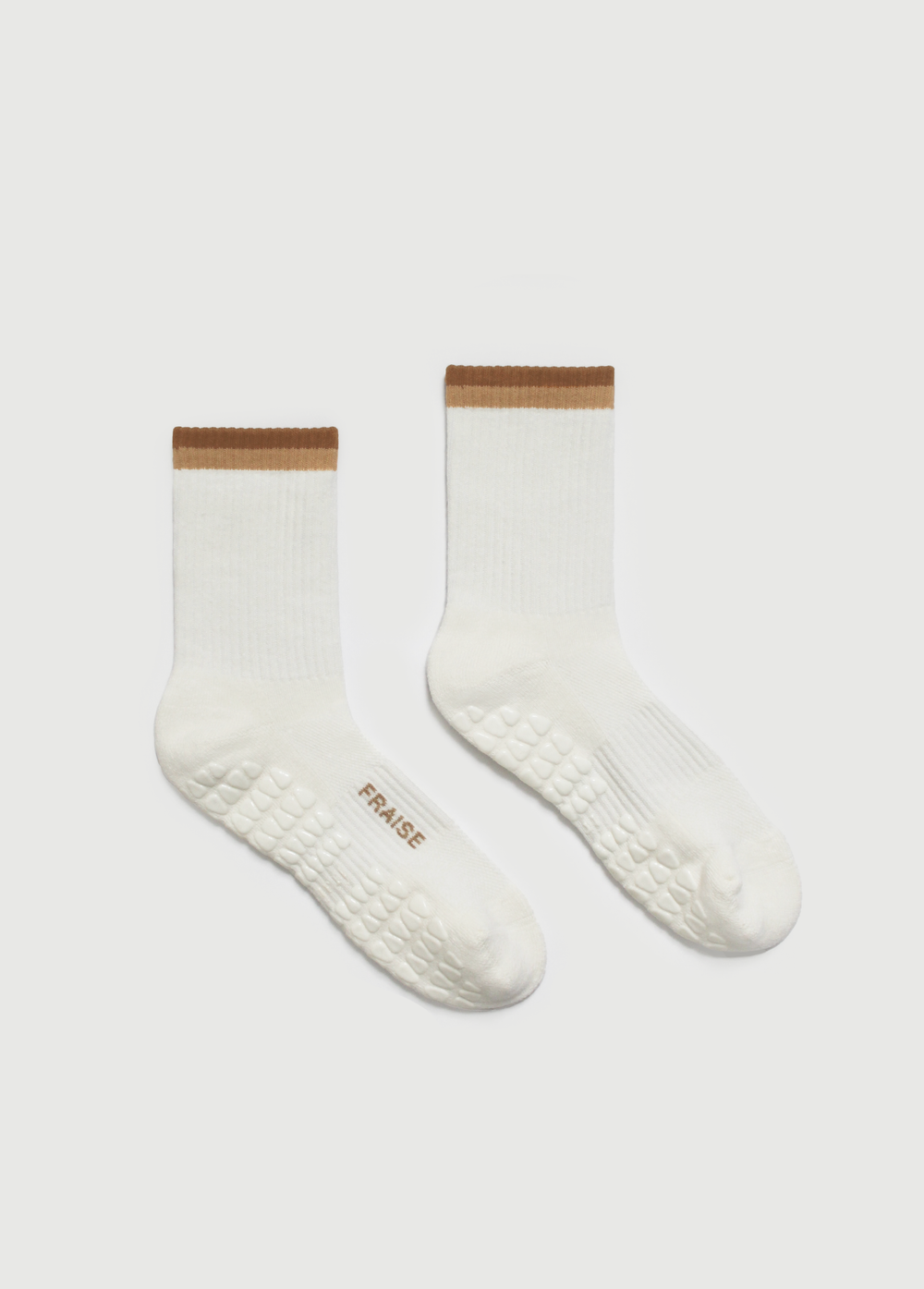 Brulee Striped Crew Grip Sock