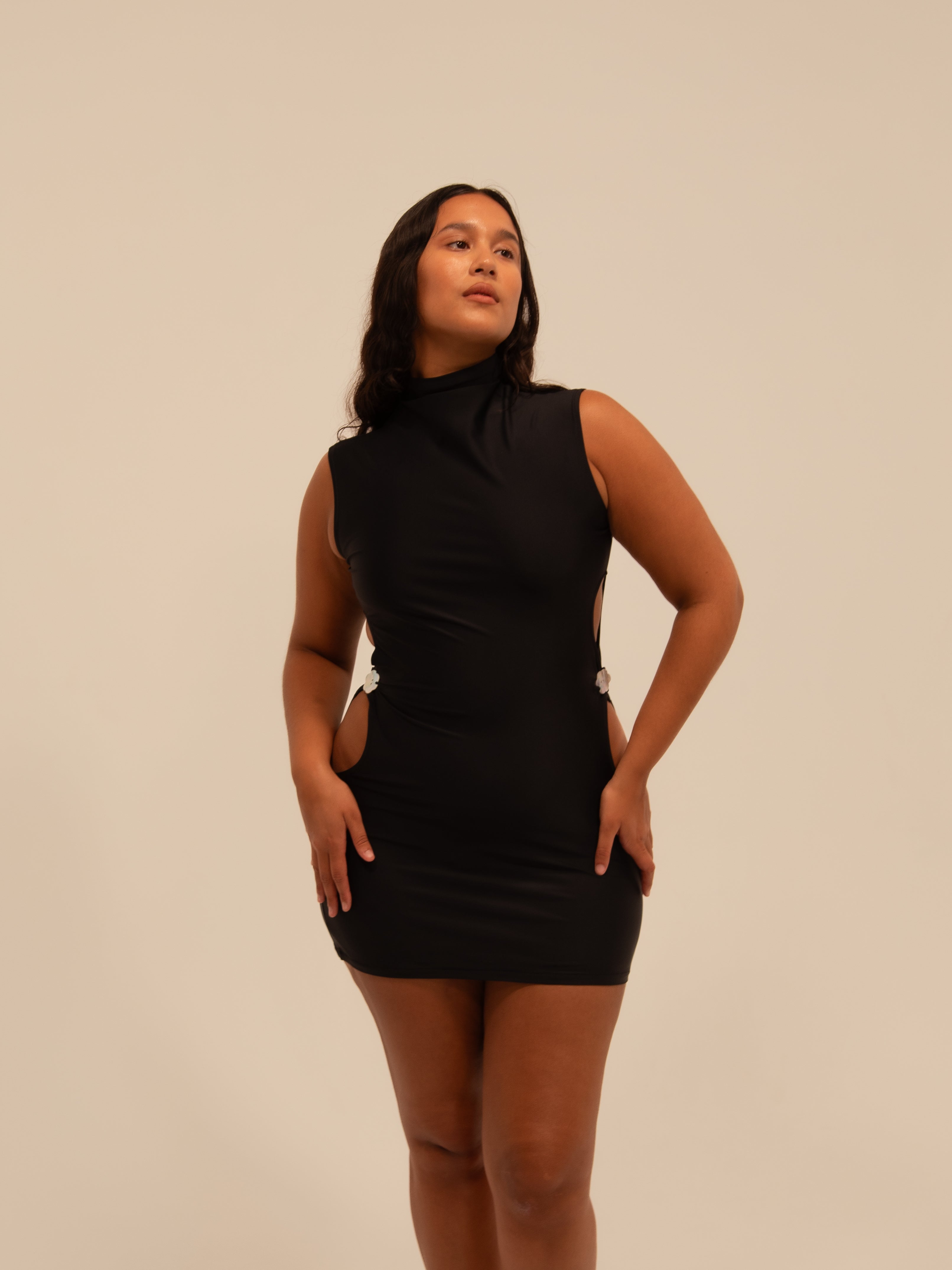 TURTLENECK MINI DRESS + RECYCLED