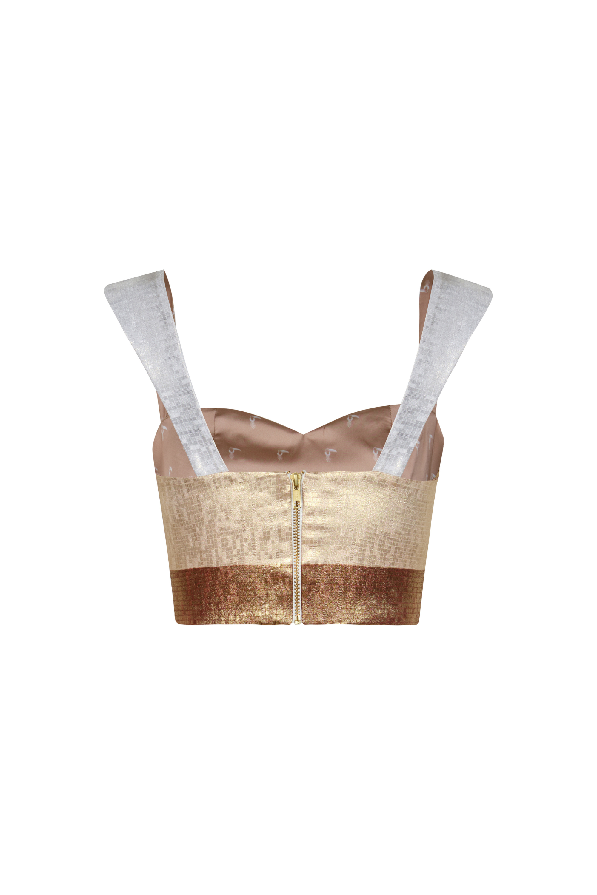 Calima Silk Jacquard Crop Top / Terra Stripes
