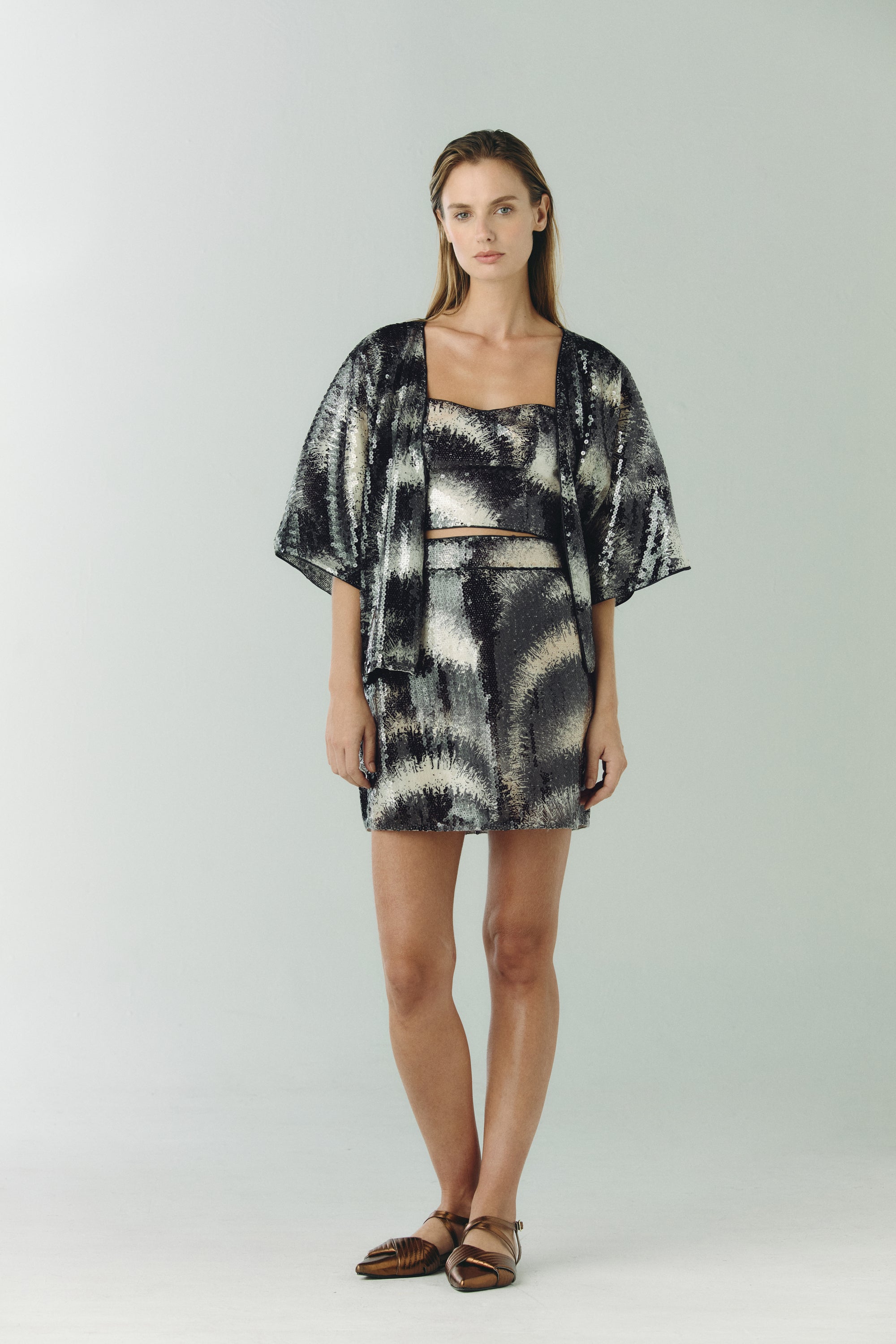 Baracoa Sequins Crop Top / Black