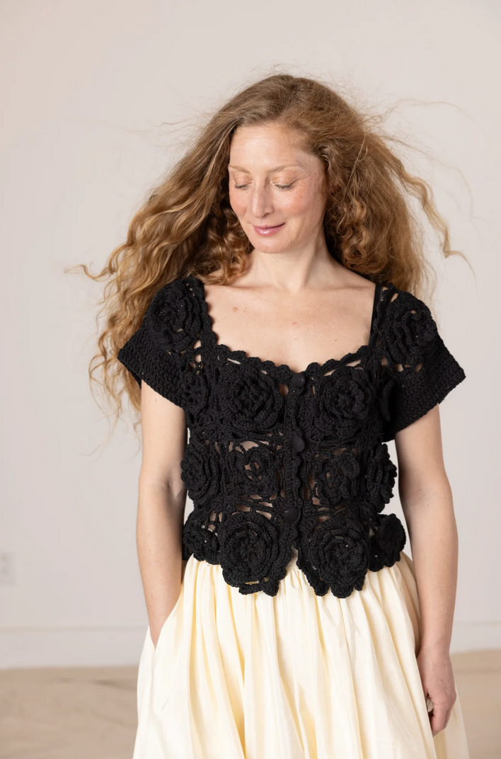 Nogal Crochet Top | Black