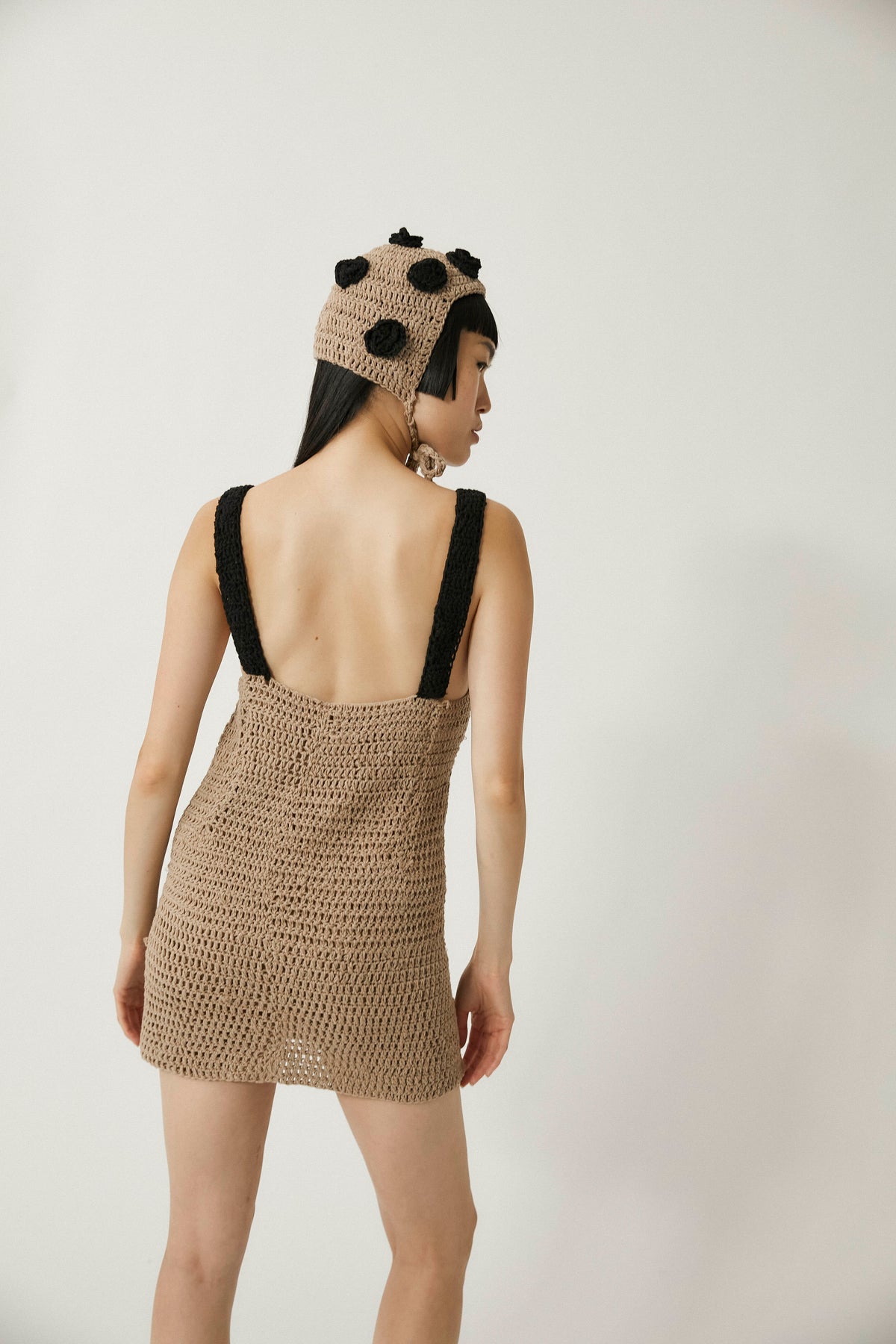 Lirio Knit Dress | Black  &  Tan