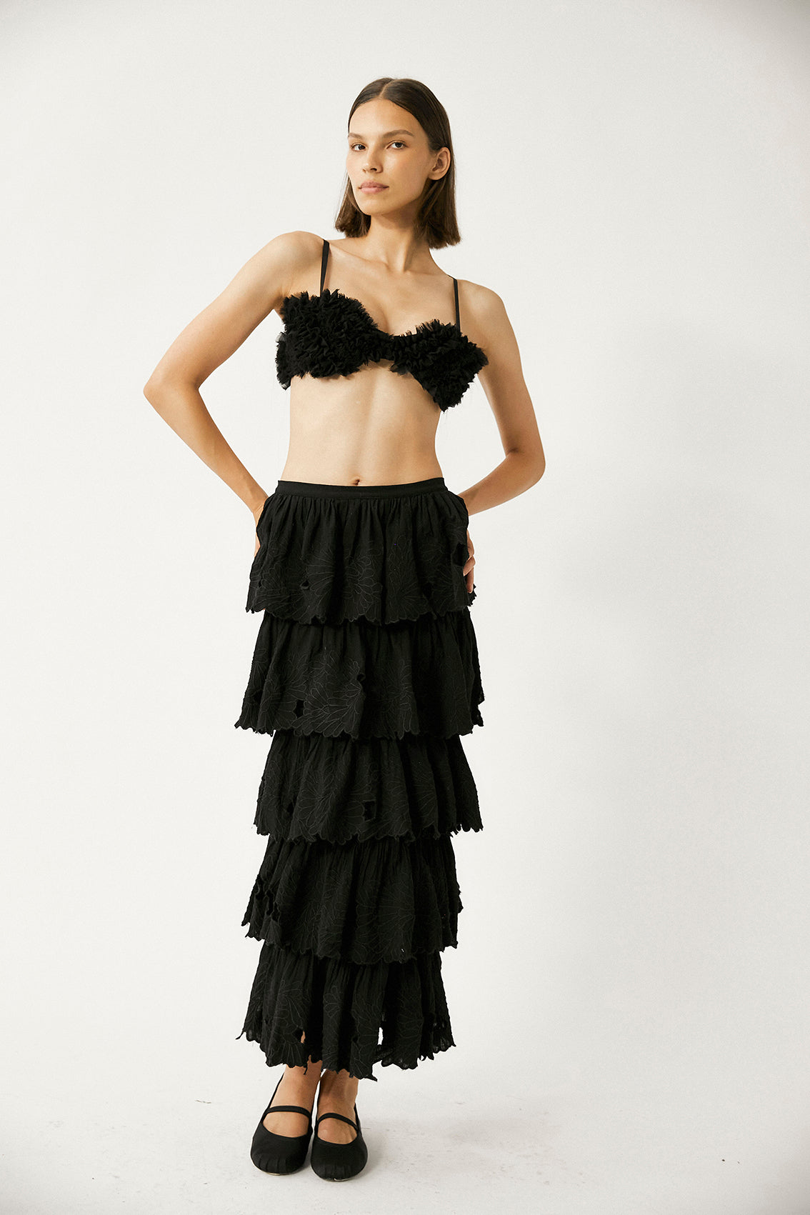 Tach Clothing | Ares Embroiderd Skirt | Black
