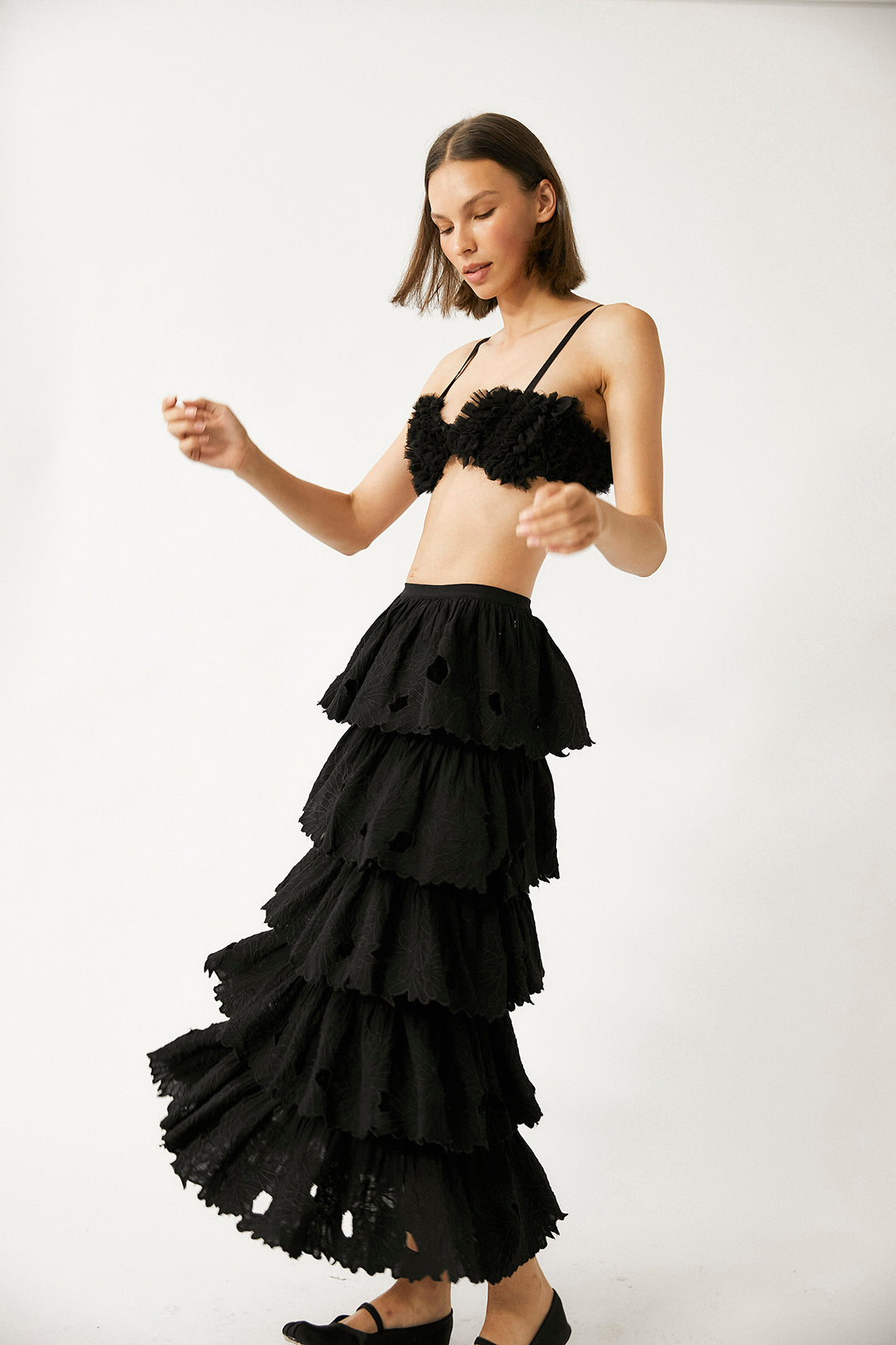 Tach Clothing | Ares Embroiderd Skirt | Black