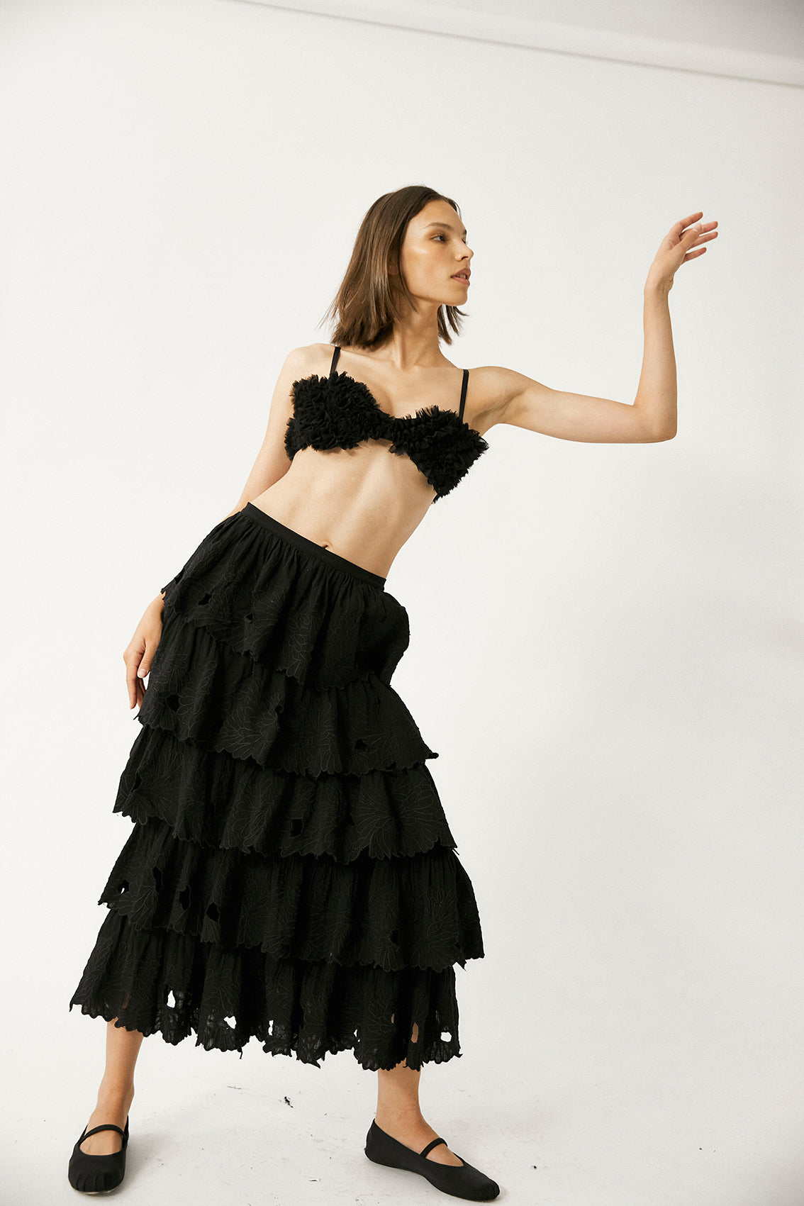 Tach Clothing | Ares Embroiderd Skirt | Black