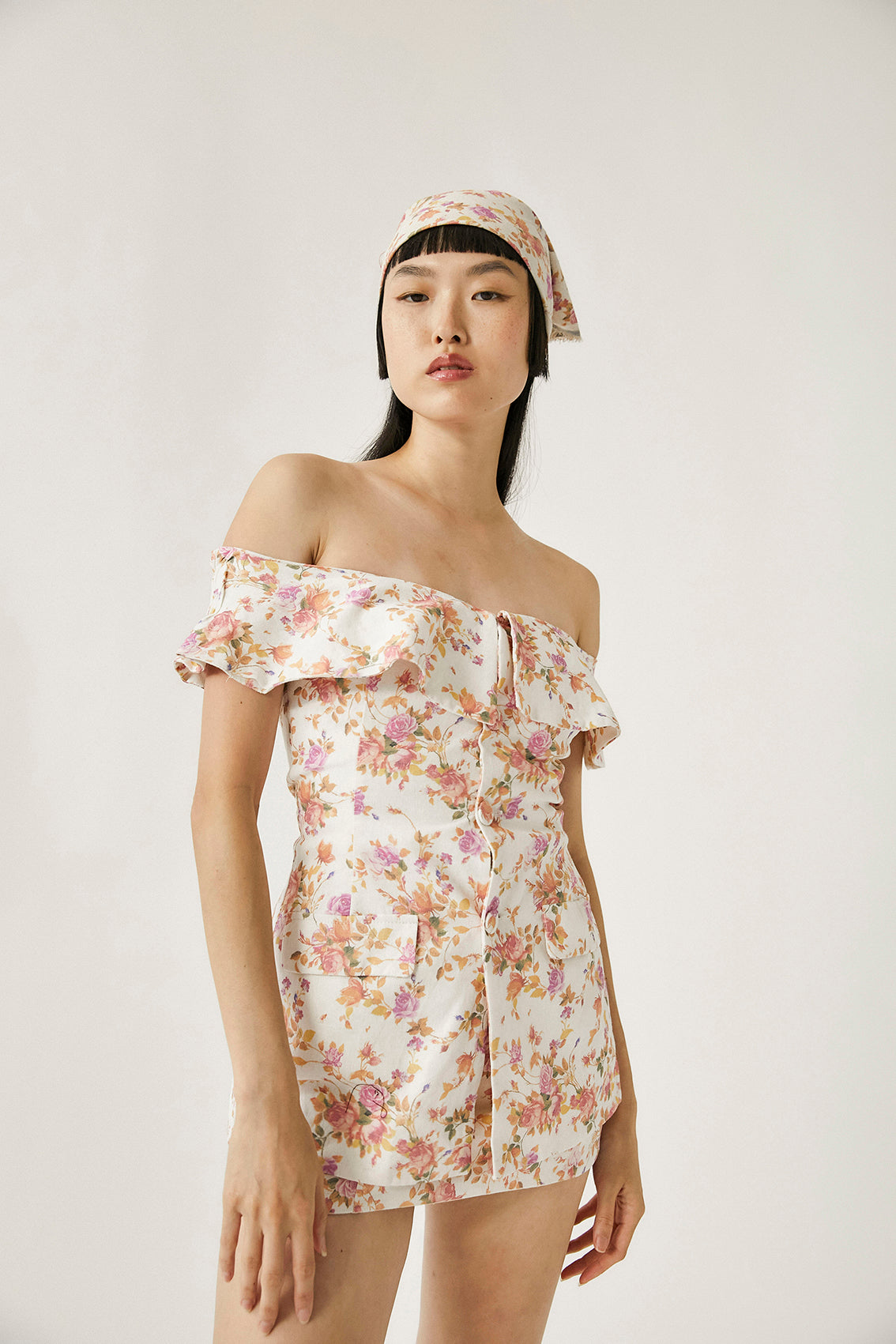 Rafflesia Linen Mini Skirt | Ivory