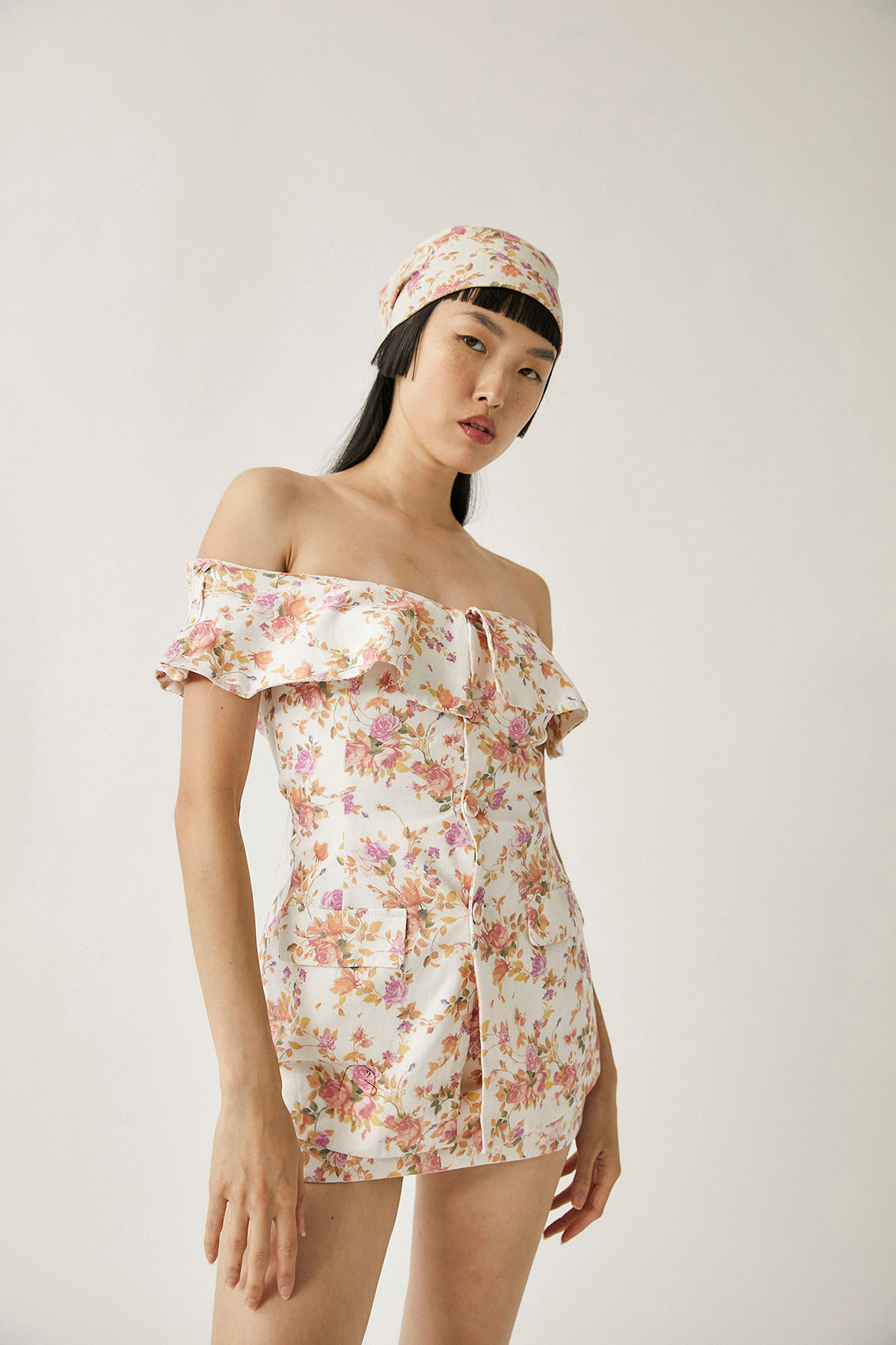 Rafflesia Linen Mini Skirt | Ivory