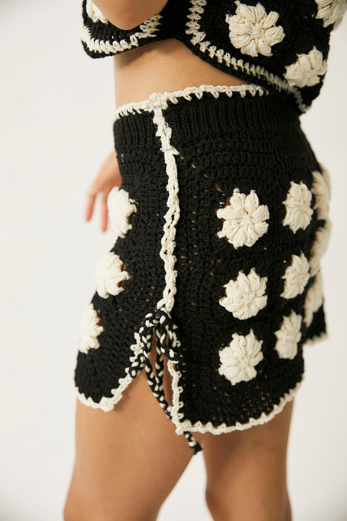Nazarae Crochet Skirt | Black & White