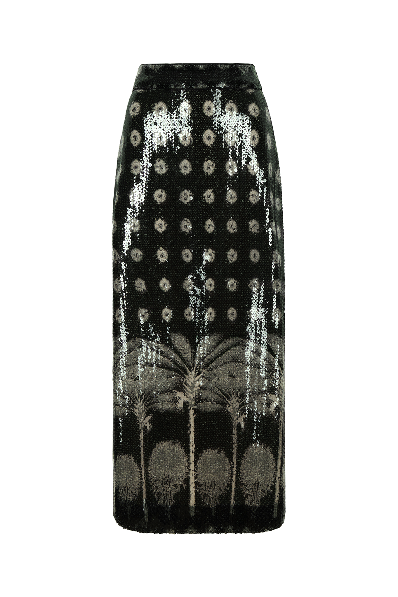 El Carmen Sequins Midi Skirt / Green