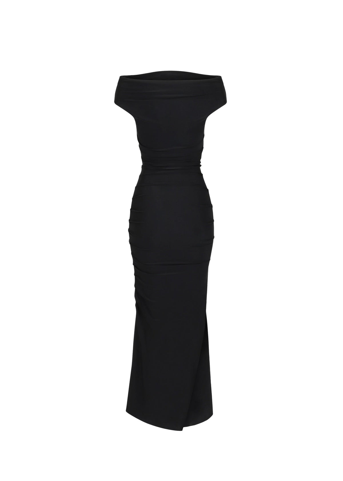 Charlie Dress in Onyx — maxi strapless dress, back view, All My Love