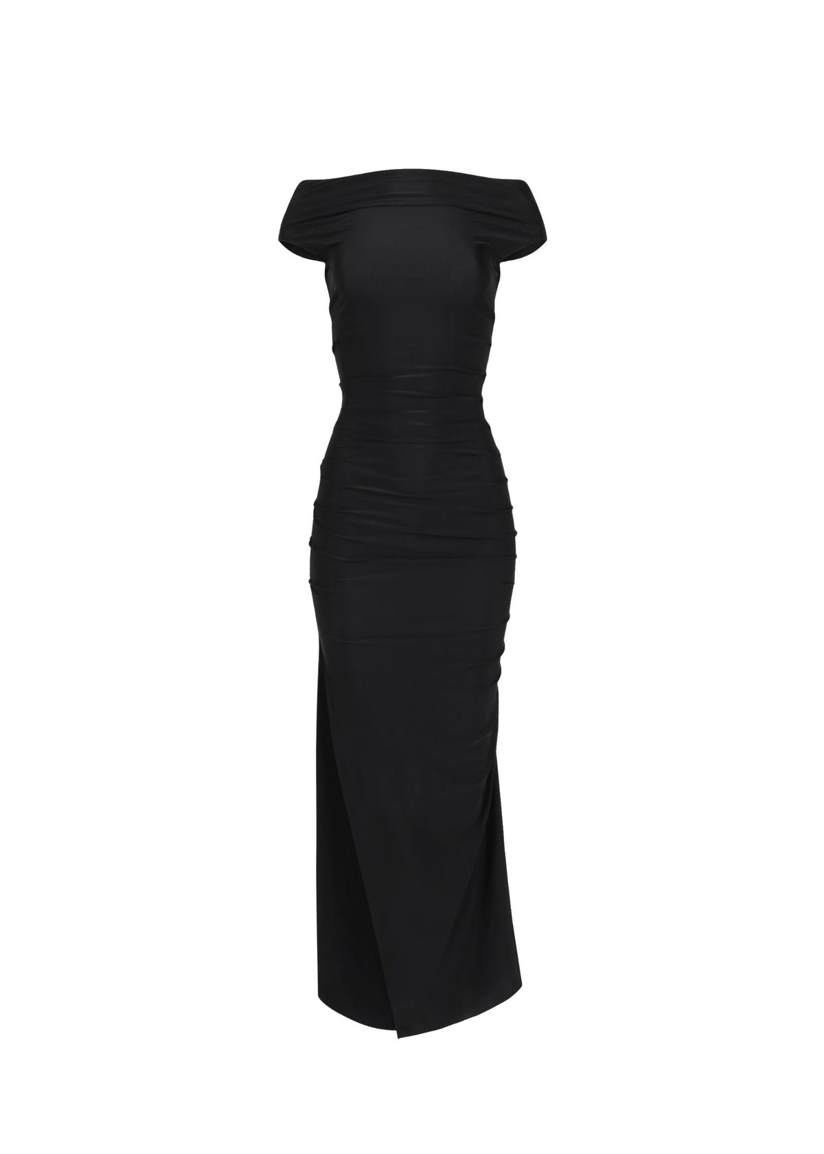 Charlie Dress in Onyx — maxi strapless dress, front view, All My Love